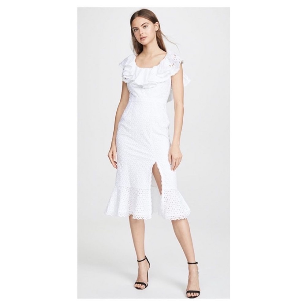 Saloni white Ella eyelet cotton Dress size US 4
